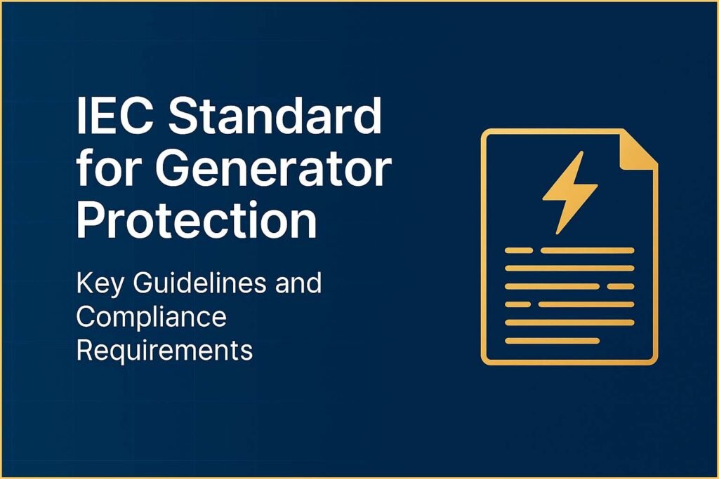 IEC Standard for Generator Protection – Key Guidelines and Compliance Requirements 1 IEC Standard for Generator Protection – Key Guidelines and Compliance Requirements