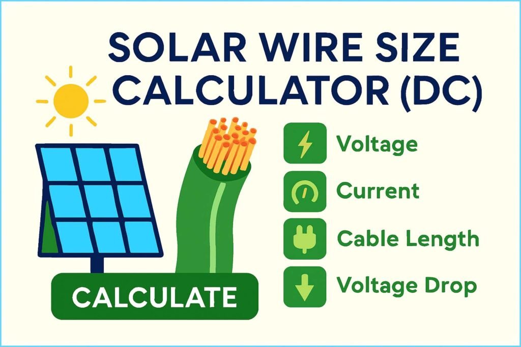 Solar Wire Size Calculator (DC): Best Solar Cable Sizing Tool 1 Solar Wire Size Calculator (DC): Solar Cable Sizing Tool