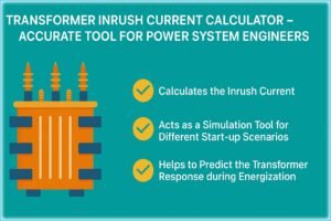 Transformer Inrush Current Calculator – Accurate Tool for Power System Engineers 2 Transformer Inrush Current Calculator – Accurate Tool for Power System Engineers Transformer Inrush Current Calculator – Accurate Tool for Power System Engineers