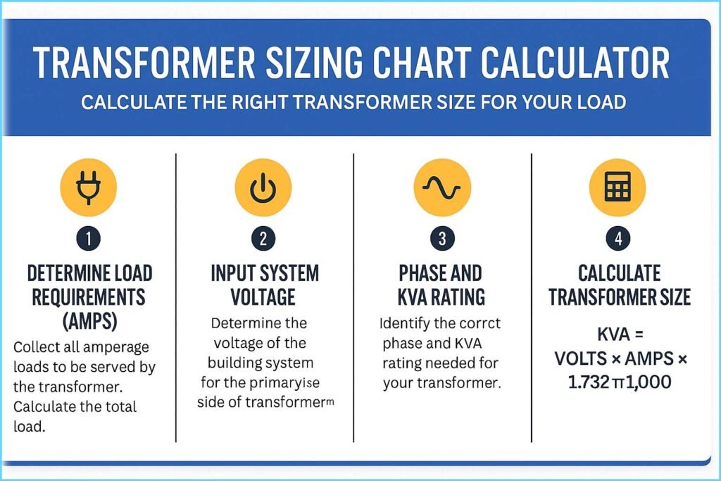 Transformer Sizing Chart Calculator – Calculate the Right Transformer Size for Your Load 1 Transformer Sizing Chart Calculator – Calculate the Right Transformer Size for Your Load
