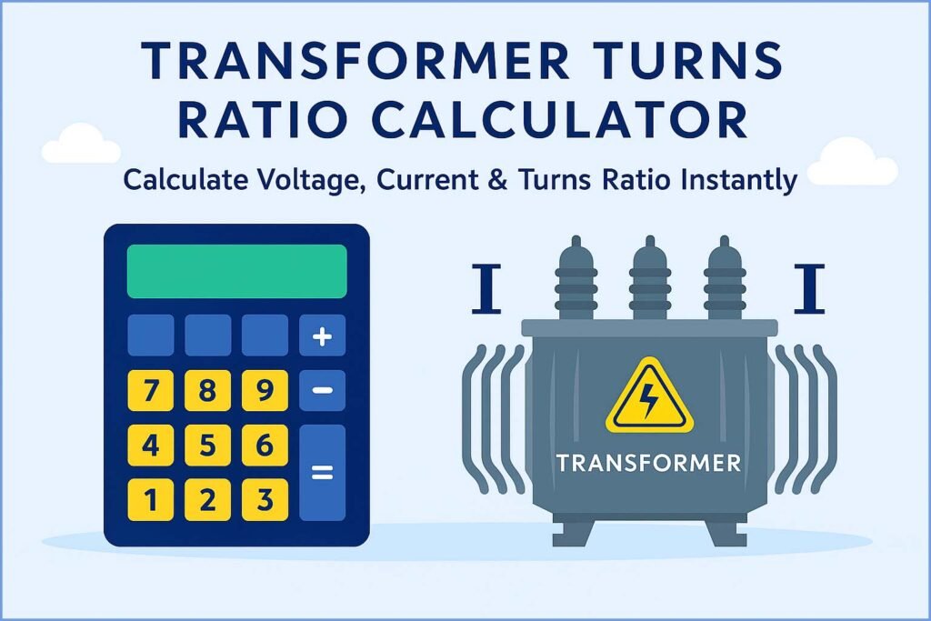 Transformer Turns Ratio Calculator – Calculate Voltage, Current & Turns Ratio Instantly 1 Transformer Turns Ratio Calculator – Calculate Voltage, Current & Turns Ratio Instantly