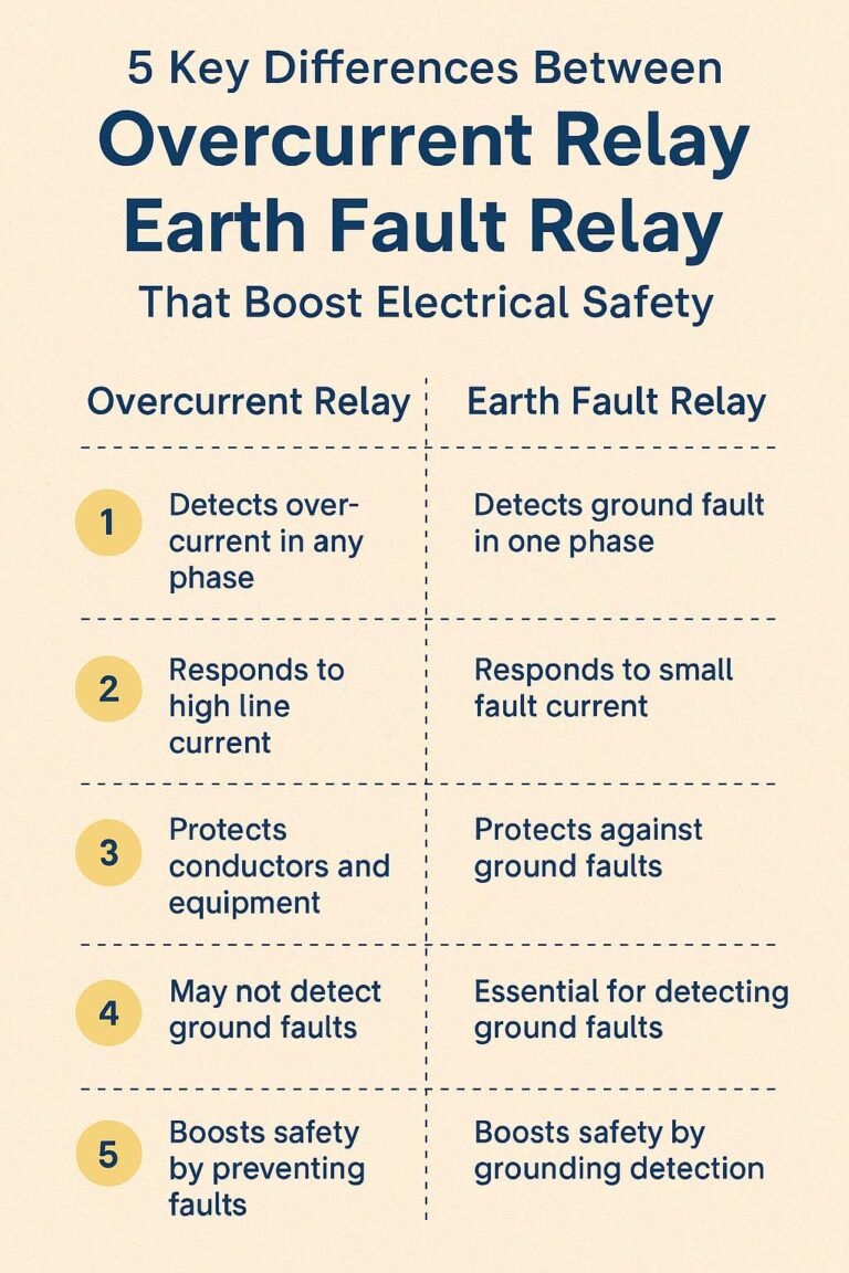 5 Key Differences Between Overcurrent and Earth Fault Relay That Boost Electrical Safety