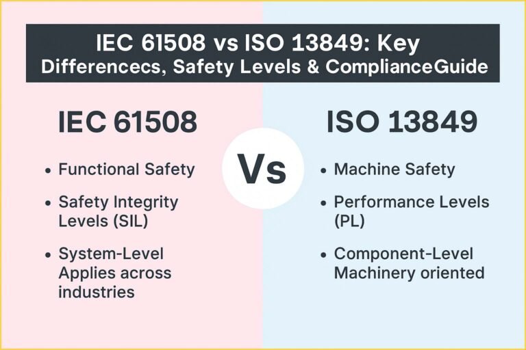 IEC 61508 vs ISO 13849: Key Differences, Safety Levels & Compliance Guide