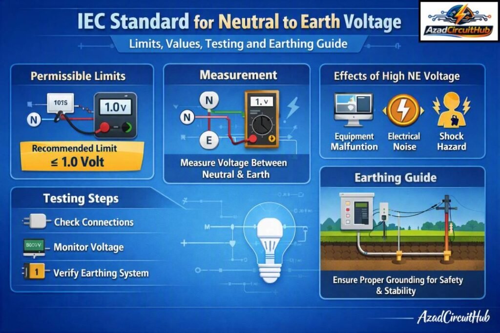 Standard for Neutral to Earth Voltage: IEC, NEC, BS7671 & IEEE 2 IEC Standard for Neutral to Earth Voltage Limits, Values, Testing and Earthing Guide