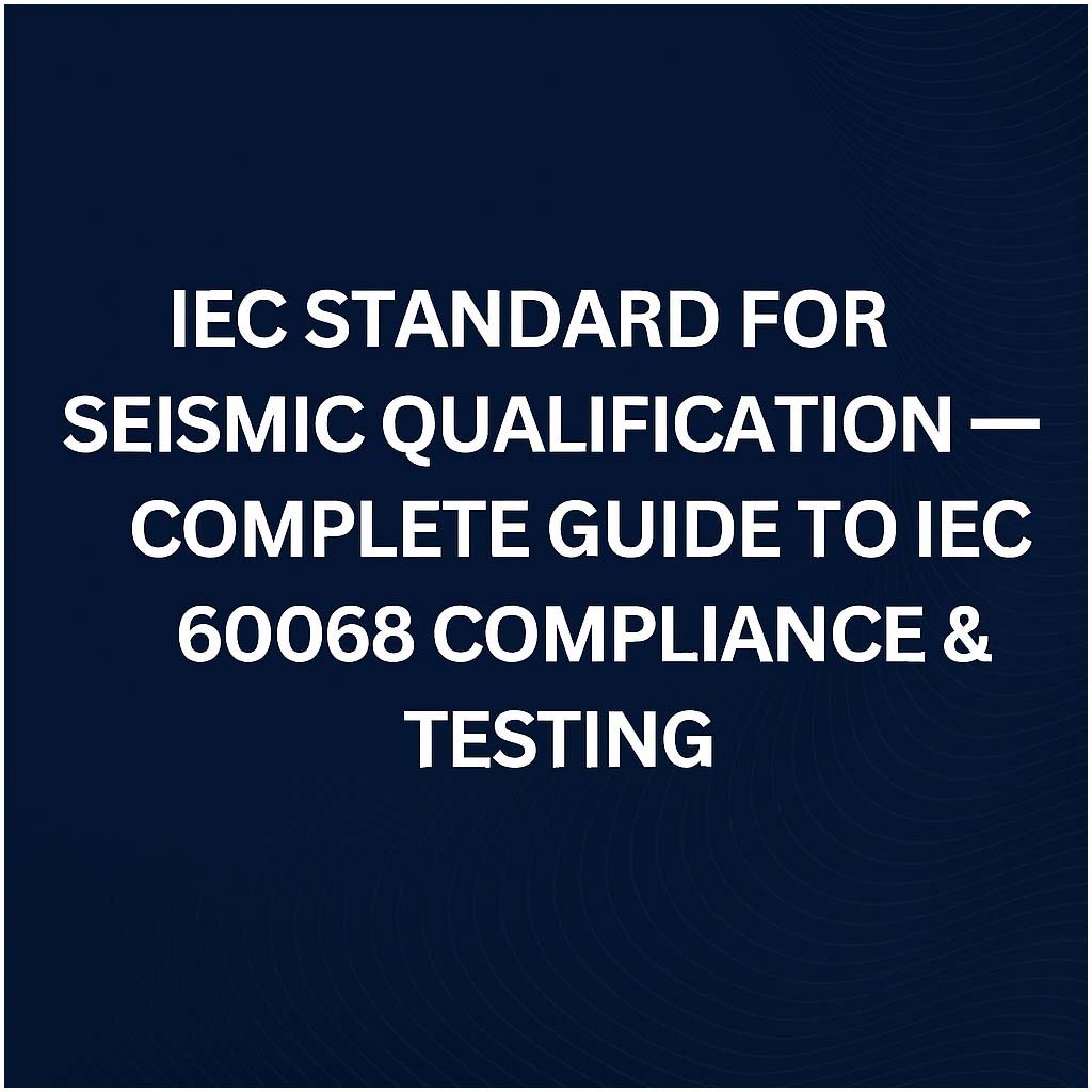 IEC Standard for Seismic Qualification – Complete Guide to IEC 60068 Compliance & Testing 1 IEC Standard for Seismic Qualification – Complete Guide to IEC 60068 Compliance & Testing