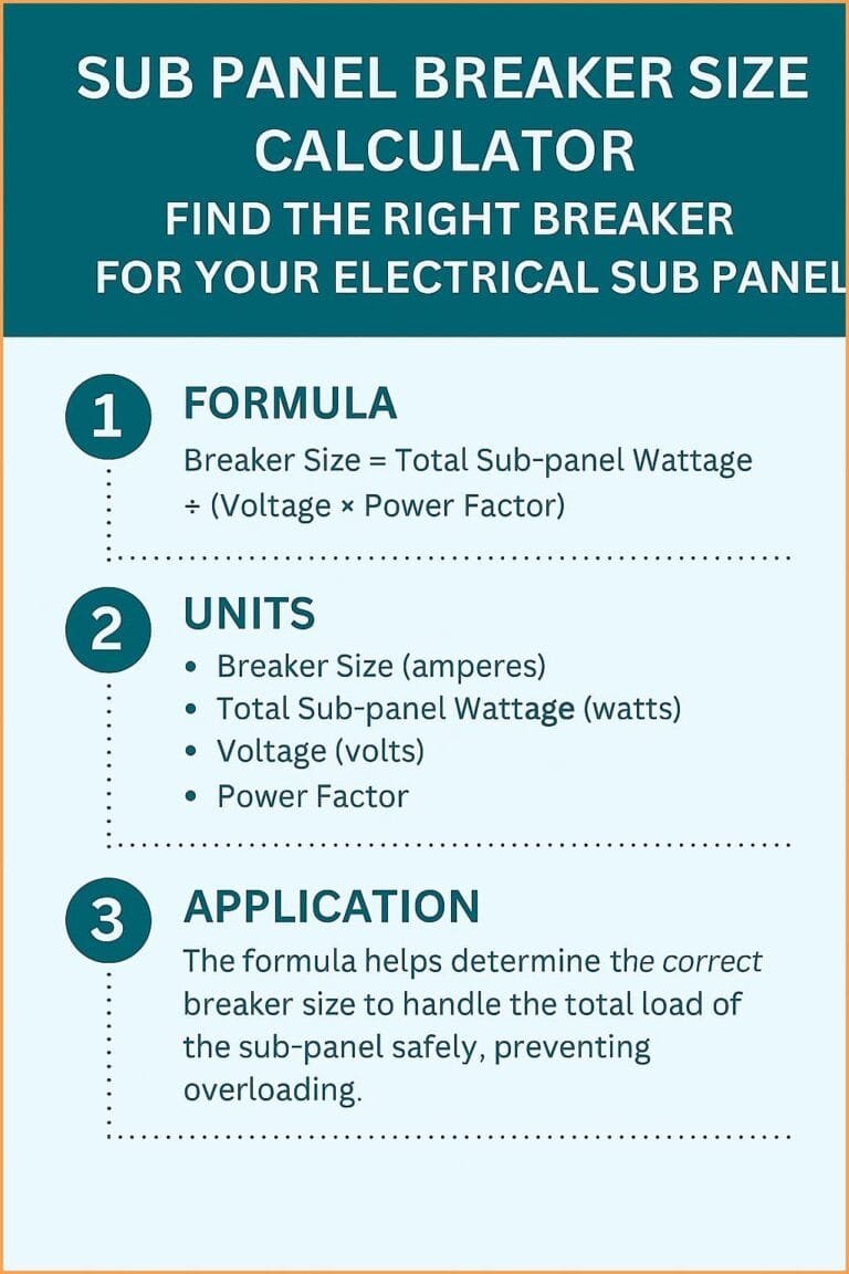 Sub Panel Breaker Size Calculator – Find The Right Breaker For Your ...