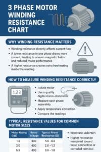 3 Phase Motor Winding Resistance Chart & Testing : Electrical