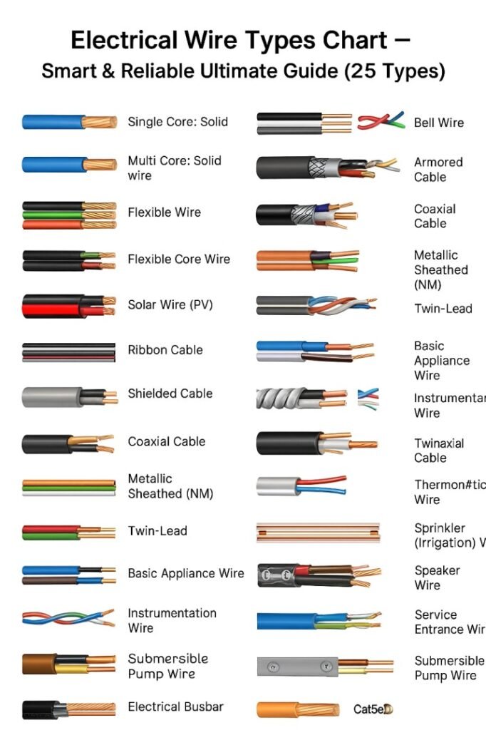 Electrical Wire Types Chart – Smart & Reliable Ultimate Guide (25 Types) 1 Electrical Wire Types Chart – Smart & Reliable Ultimate Guide (25 Types)