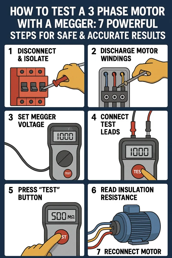 How to Test a 3 Phase Motor With a Megger: 7 Powerful Steps for Safe & Accurate Results 6 How to Test a 3 Phase Motor With a Megger 7 Powerful Steps for Safe & Accurate Results