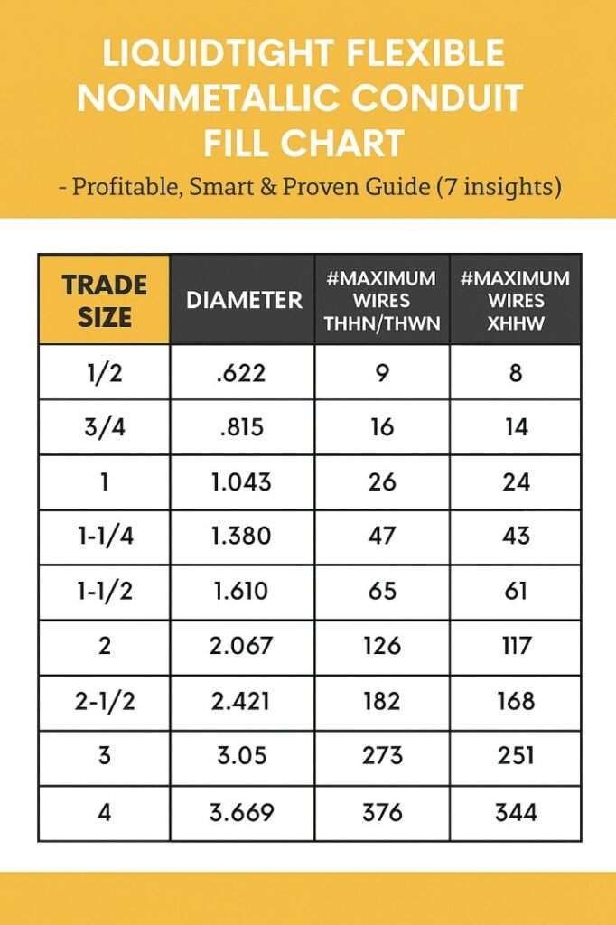 LiquidTight Flexible Nonmetallic Conduit Fill Chart – Profitable, Smart & Proven Guide (7 Insights) 1 LiquidTight Flexible Nonmetallic Conduit Fill Chart – Profitable, Smart & Proven Guide (7 Insights)