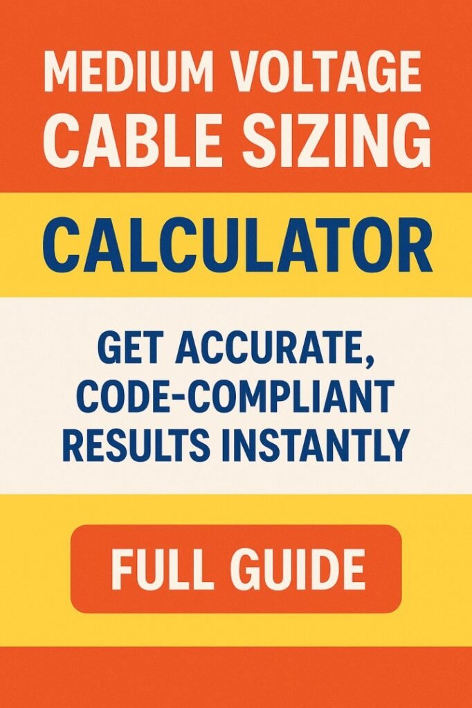 Medium Voltage Cable Sizing Calculator – Get Accurate, Code-Compliant Results Instantly
