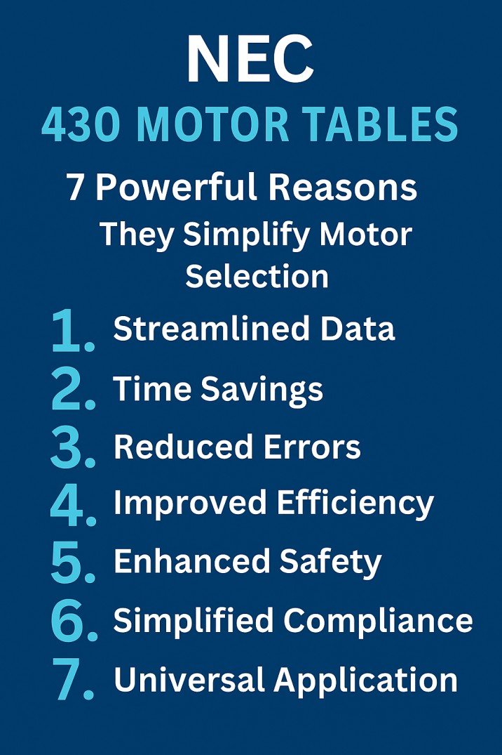 NEC 430 Motor Tables 7 Powerful Reasons They Simplify Motor Selection
