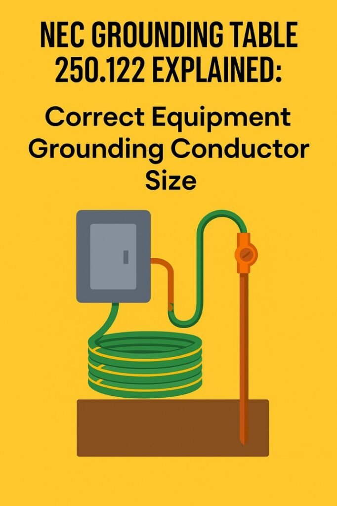 NEC Grounding Table 250.122 Explained Correct Equipment Grounding Conductor Size