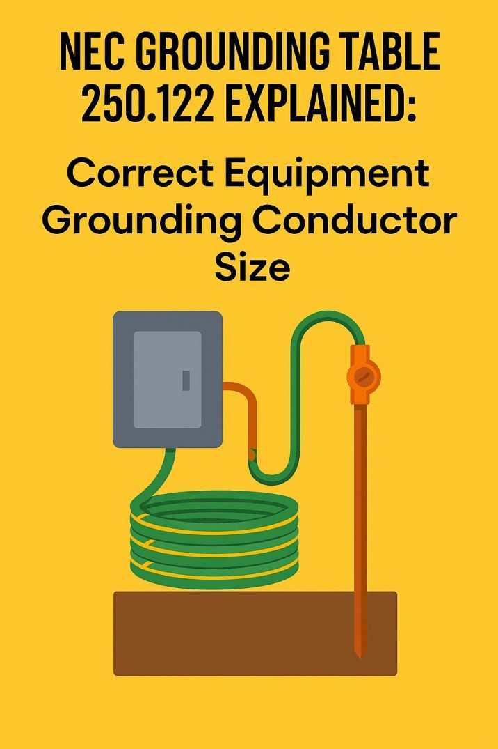NEC Grounding Table 250.122 Explained Correct Equipment Grounding Conductor Size