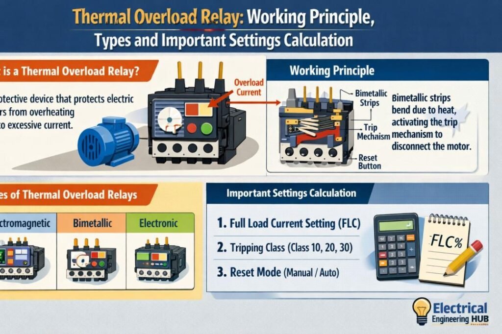 Thermal Overload Relay: Working Principle, Types and Important Settings Calculation 1 Thermal Overload Relay Working Principle, Types and Important Settings Calculation