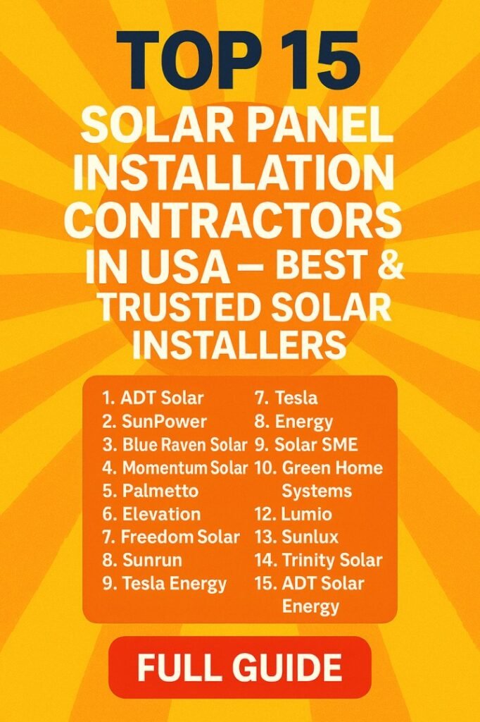 Top 15 Solar Panel Installation Contractors in USA – Best & Trusted Solar Installers 1 Top 15 Solar Panel Installation Contractors in USA – Best & Trusted Solar Installers