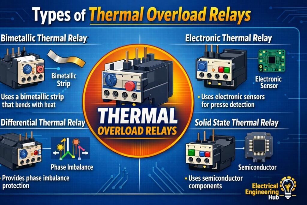 Thermal Overload Relay: Working Principle, Types and Important Settings Calculation 2 Types of Thermal Overload Relays