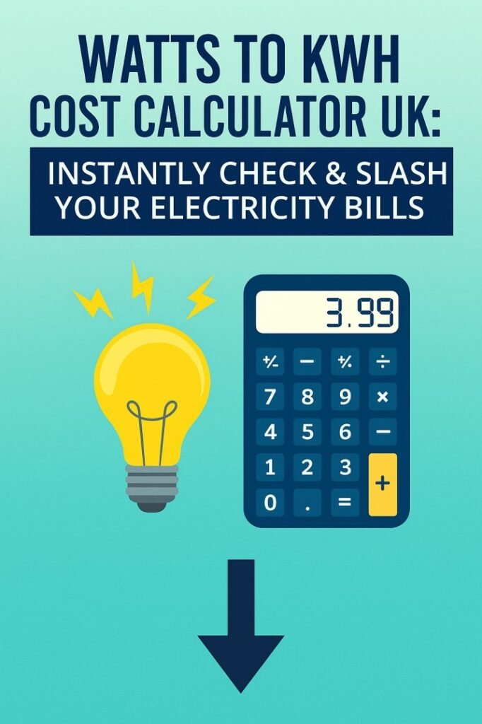Watts to KWh Cost Calculator UK Instantly Check & Slash Your Electricity Bills
