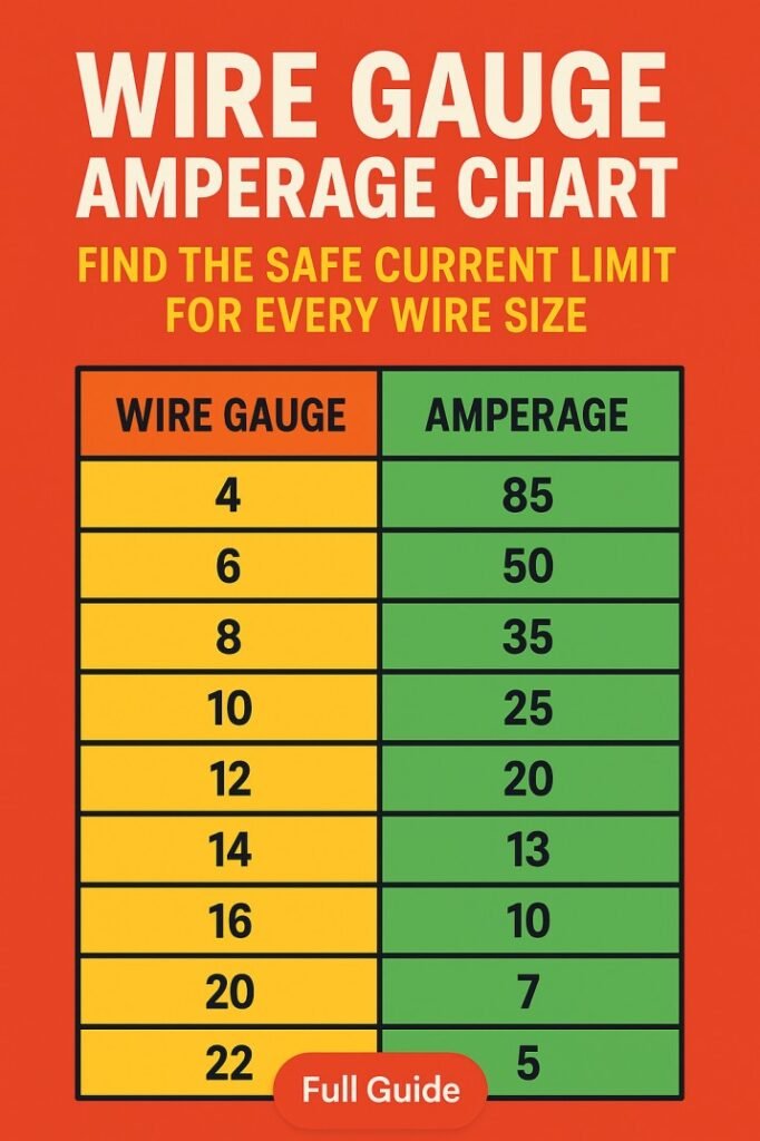 Wire Gauge Amperage Chart – Find the Safe Current Limit for Every Wire Size