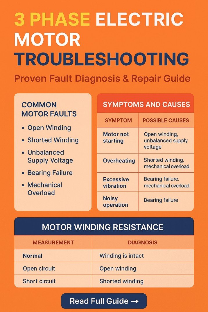3 Phase Electric Motor Troubleshooting – Proven Fault Diagnosis & Repair Guide