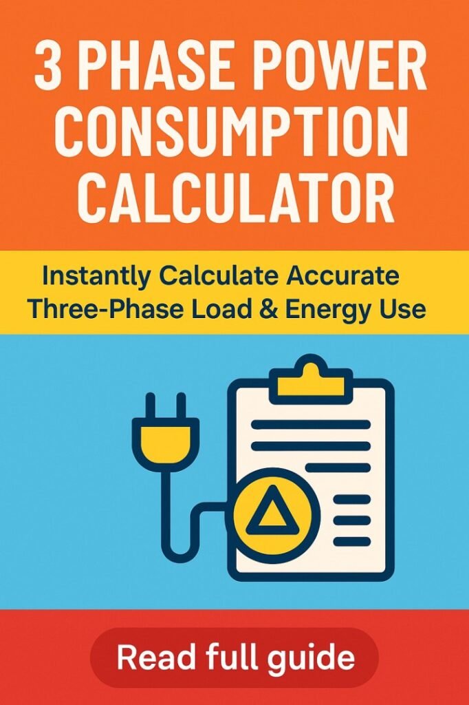 3 Phase Power Consumption Calculator – Instantly Calculate Accurate Three-Phase Load & Energy Use