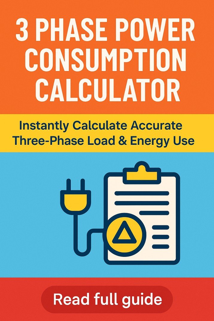 3 Phase Power Consumption Calculator – Instantly Calculate Accurate Three-Phase Load & Energy Use