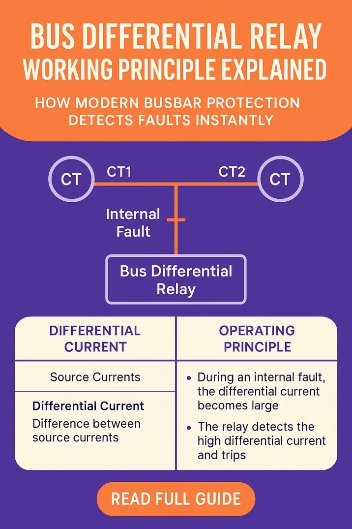 Bus Differential Relay Working Principle Explained – How Modern Busbar Protection Detects Faults Instantly