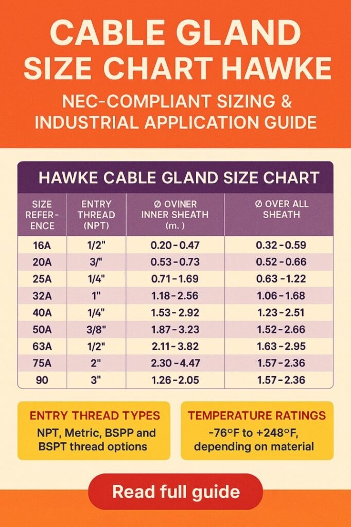 Cable Gland Size Chart Hawke NEC-Compliant Sizing & Industrial Application Guide