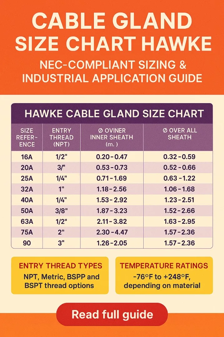 Cable Gland Size Chart Hawke NEC-Compliant Sizing & Industrial Application Guide