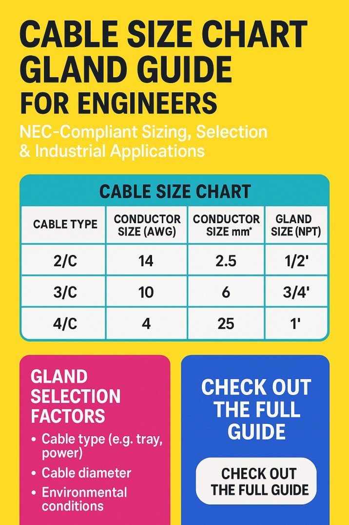 Cable Size Chart Gland Guide for Engineers NEC-Compliant Sizing, Selection & Industrial Applications