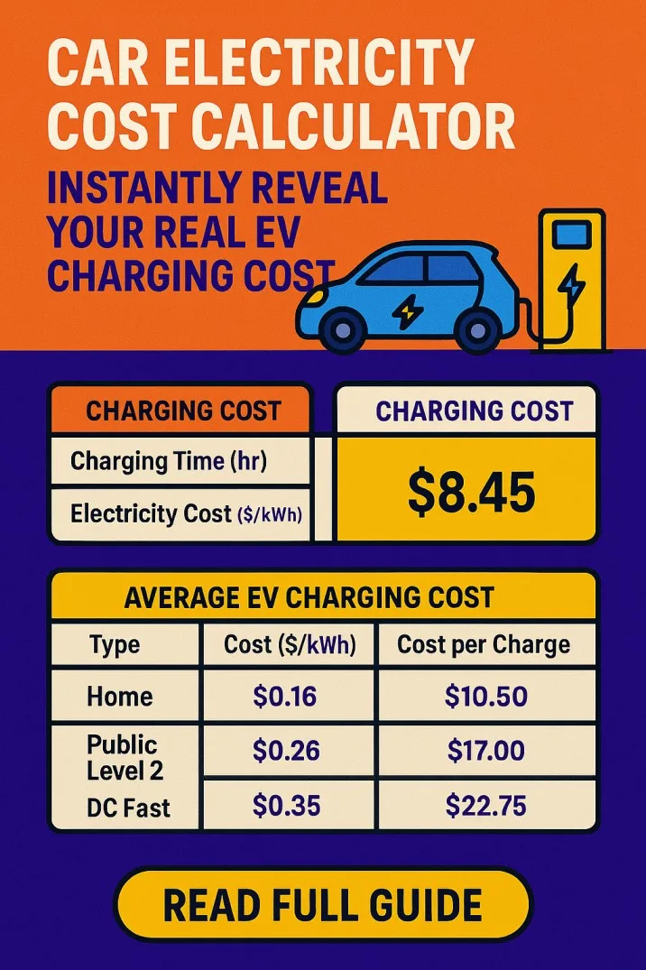 Car Electricity Cost Calculator – Instantly Reveal Your Real EV Charging Cost 5 Car Electricity Cost Calculator – Instantly Reveal Your Real EV Charging Cost