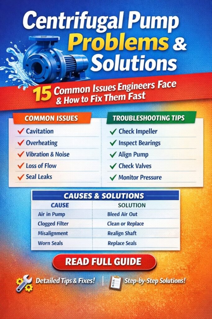 Centrifugal Pump Problems and Solutions – 15 Common Issues Engineers Face & How to Fix Them Fast