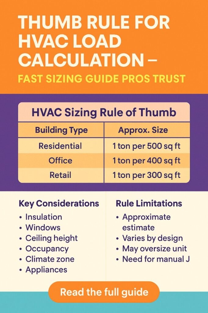 Thumb Rule for HVAC Load Calculation: Best Fast Sizing Guide 1 Thumb Rule for HVAC Load Calculation – Fast Sizing Guide Pros Trust
