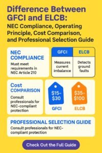 Difference Between GFCI and ELCB NEC Compliance, Operating Principle, Cost Comparison, and Professional Selection Guide