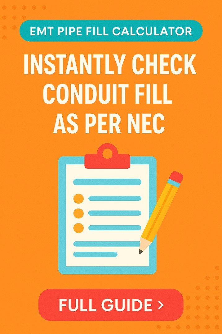 EMT Pipe Fill Calculator - Instantly Check Conduit Fill as per NEC