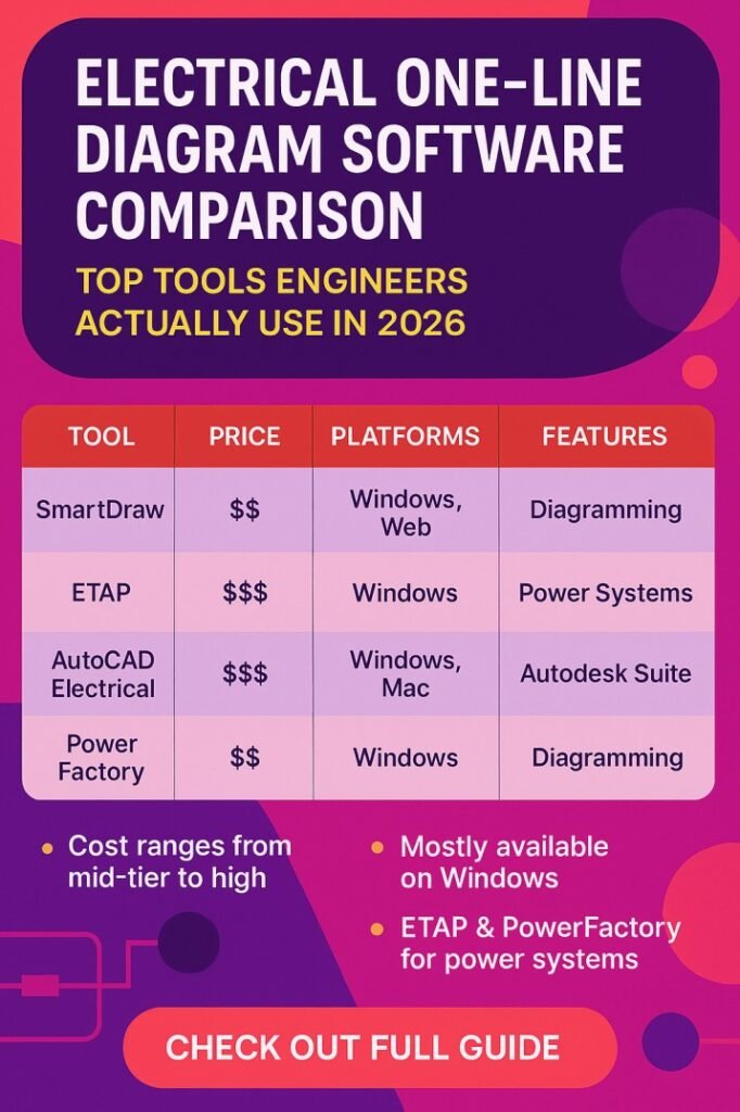 Electrical One-Line Diagram Software Comparison – Top Tools Engineers Actually Use in 2026