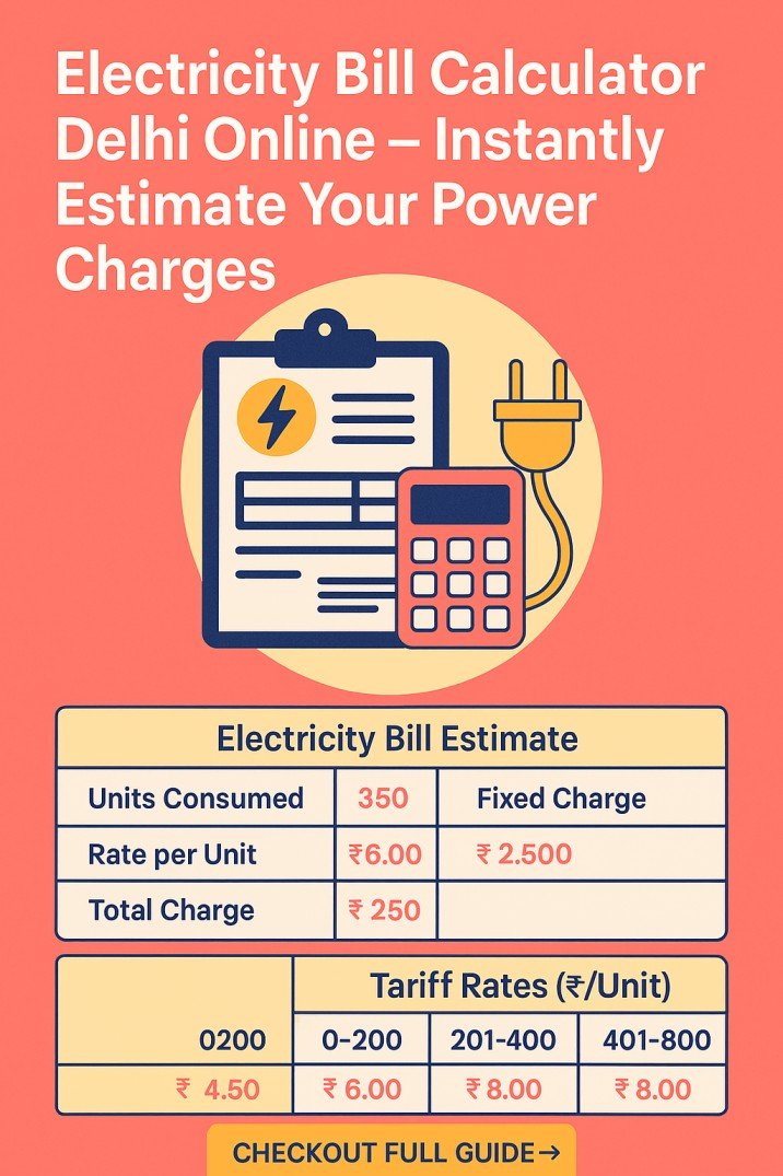 Electricity Bill Calculator Delhi Online – Instantly Estimate Your Power Charges