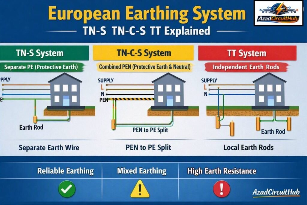 Earthing Systems Explained: TN-S, TN-C-S, TT & IT (MEN, PME, IEC 60364) 1 European Earthing System TN-S TN-C-S TT Explained