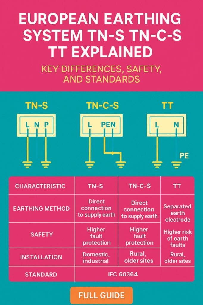 European Earthing System TN-S TN-C-S TT Explained Key Differences, Safety, and Standards