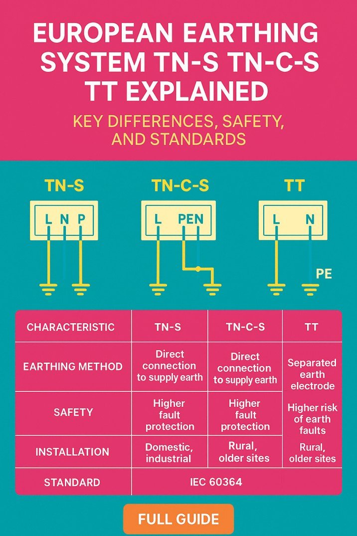 European Earthing System TN-S TN-C-S TT Explained Key Differences, Safety, and Standards