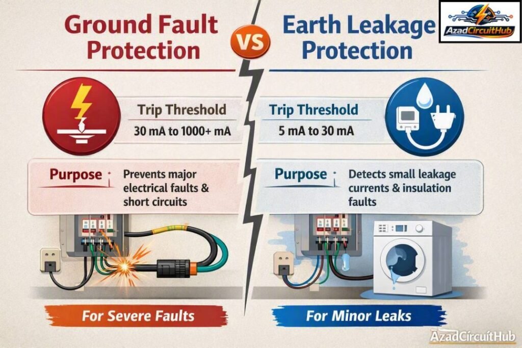 Ground Fault Protection vs Earth Leakage Protection
