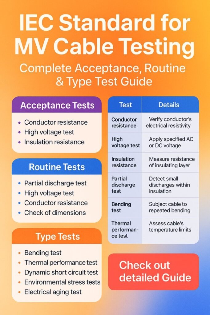 IEC Standard for MV Cable Testing Complete Acceptance, Routine & Type Test Guide