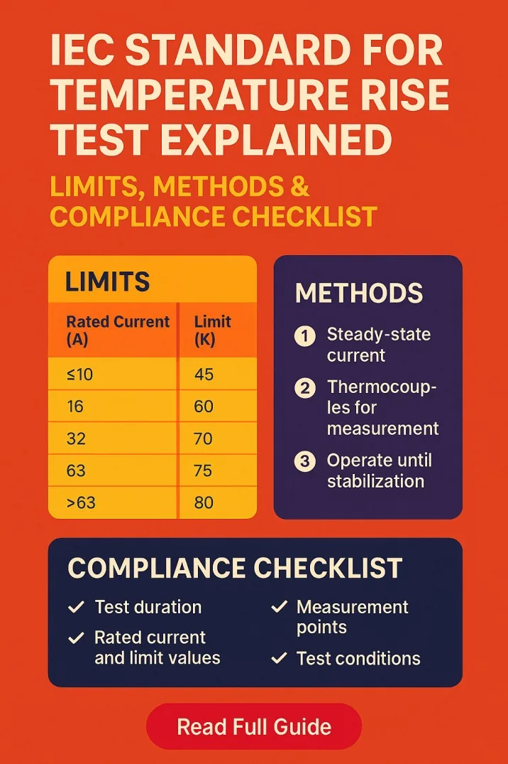 IEC Standard for Temperature Rise Test Explained: Limits, Methods & Compliance Checklist 7 IEC Standard for Temperature Rise Test Explained Limits, Methods & Compliance Checklist