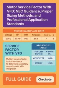 Motor Service Factor With VFD NEC Guidance, Proper Sizing Methods, and Professional Application Standards