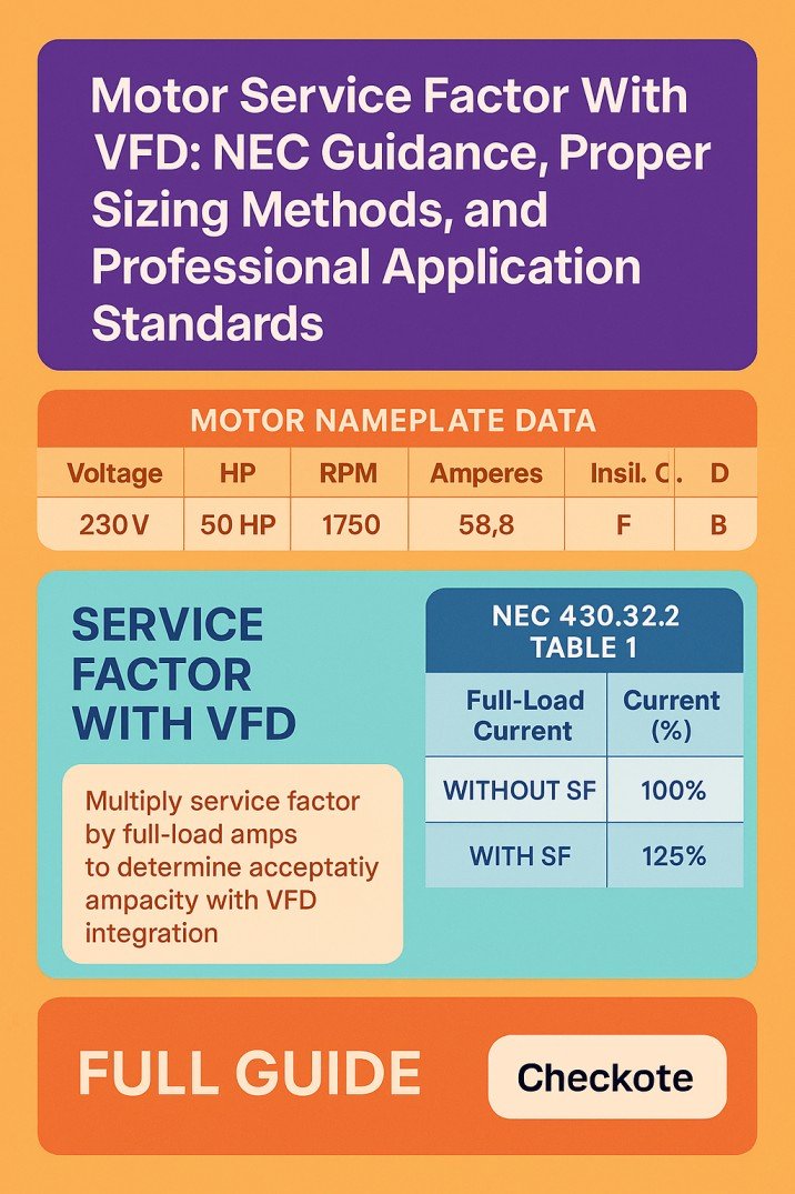 Motor Service Factor With VFD NEC Guidance, Proper Sizing Methods, and Professional Application Standards