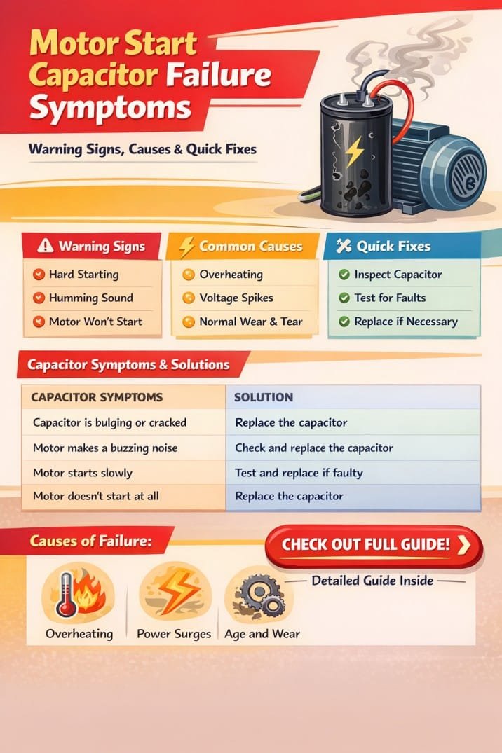 Motor Start Capacitor Failure Symptoms – Warning Signs, Causes & Quick ...