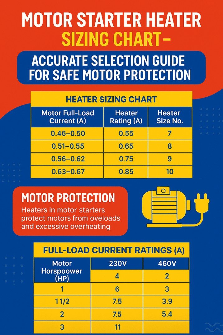 Motor Starter Heater Sizing Chart – Accurate Selection Guide for Safe Motor Protection 4 Motor Starter Heater Sizing Chart – Accurate Selection Guide for Safe Motor Protection