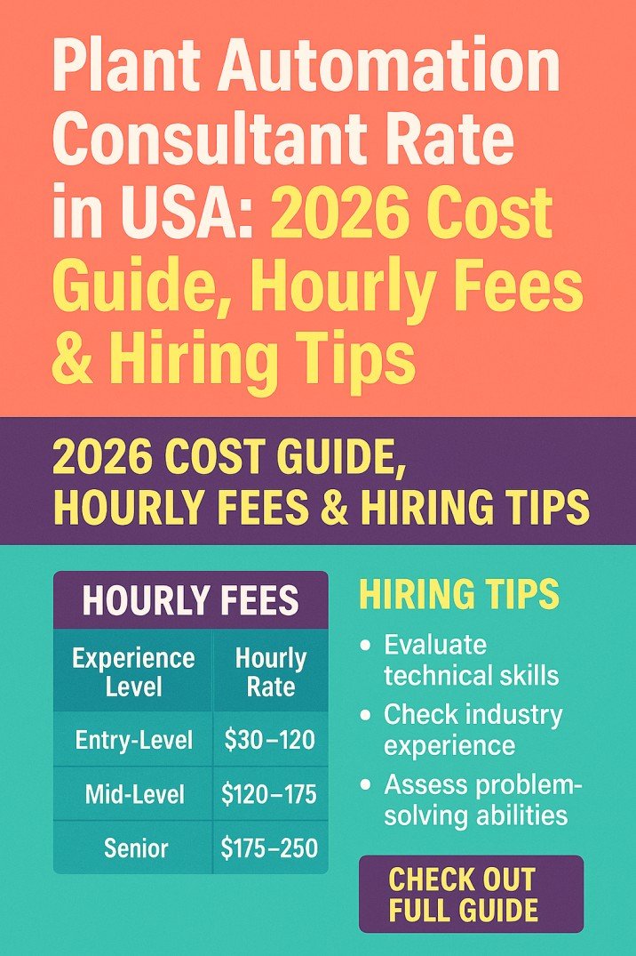 Plant Automation Consultant Rate in USA 2026 Cost Guide, Hourly Fees & Hiring Tips