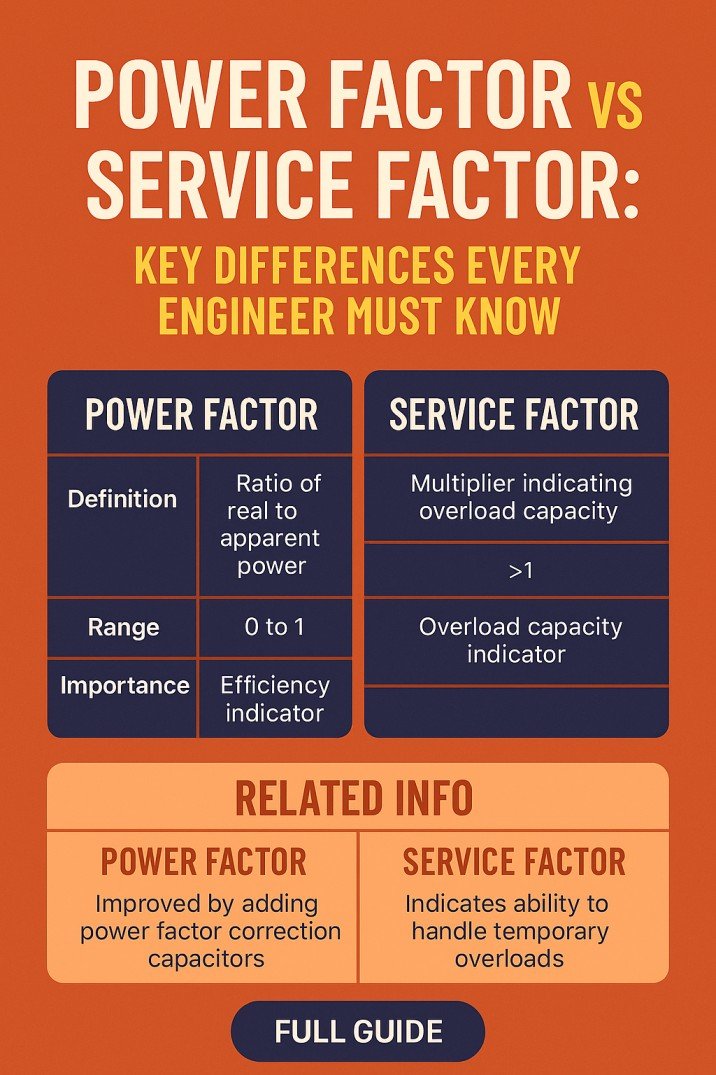 Power Factor vs Service Factor Key Differences Every Engineer Must Know