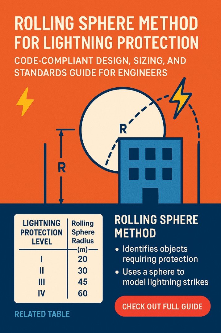 Rolling Sphere Method for Lightning Protection Code-Compliant Design, Sizing, and Standards Guide for Engineers